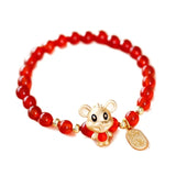 Red Agate Mouse Style Bracelet for Women
