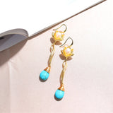 Turquoise Pearl Earrings, 7-8mm, Women's Jewelry Gift