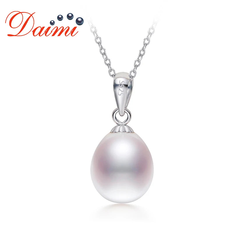 7-8mm Pearl Pendant 925 Silver Women Wedding Jewelry