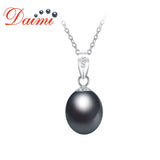 8-9mm Pearl Pendants Necklace 925 Sterling Silver Elegance Natural Pearl Necklac