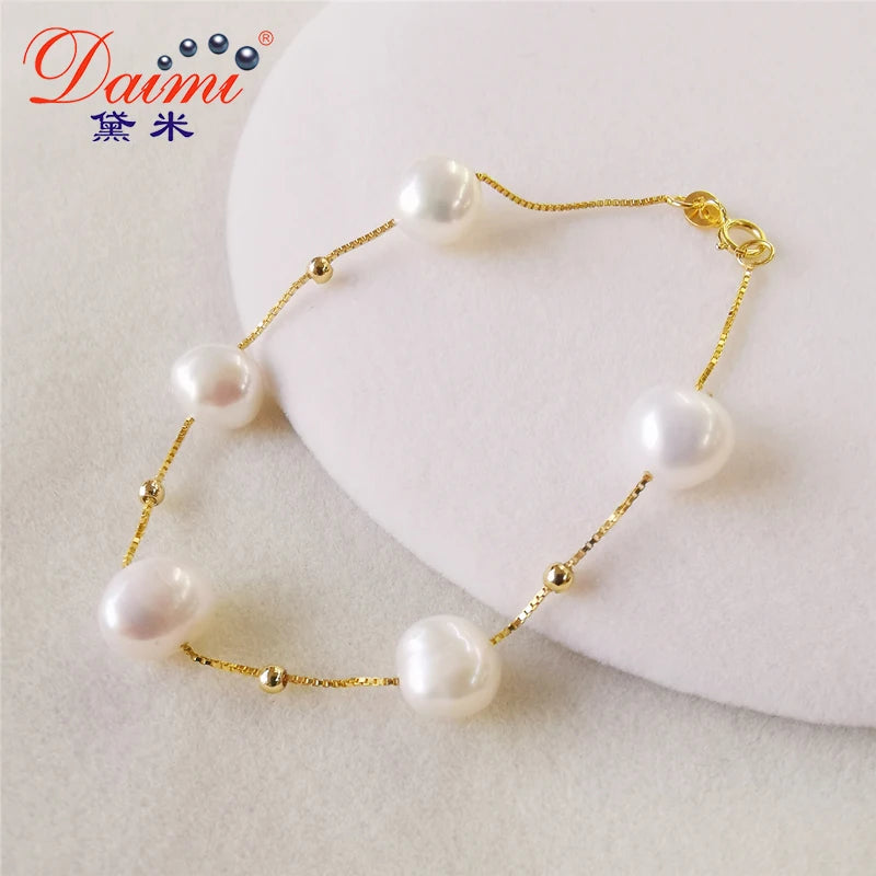 Baroque Pearl Bracelet S925 Silver & Freshwater Pearl Fashion Jewelry