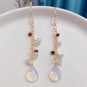 Opal Pearl Earrings Women's Jewelry