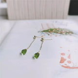 Green Peridot Gemstone Earrings 14k Filled Faceted