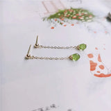 Green Peridot Gemstone Earrings 14k Filled Faceted