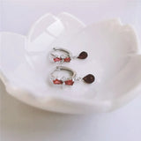 Red Garnet Water Drop Earrings, 925 Sterling Silver, Women