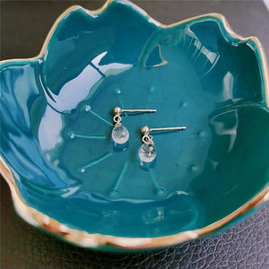 Faceted Water Drop Crystal Earrings 14k Filled