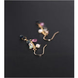 Faceted Sapphire Earrings Yellow 14K Tassel Ear Line for Girlfriend