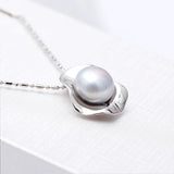 Freshwater Pearl Necklace Pink/Purple/Gray/White/Black 925 Sterling Silver
