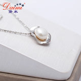 Freshwater Pearl Necklace Pink/Purple/Gray/White/Black 925 Sterling Silver