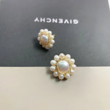 Freshwater Pearl Studs Earrings 925 Sterling Silver Hand Winding