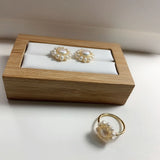 Freshwater Pearl Studs Earrings 925 Sterling Silver Hand Winding
