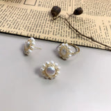 Freshwater Pearl Studs Earrings 925 Sterling Silver Hand Winding