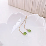 Green Peridot Long Earrings 14K Filled For Women Gift