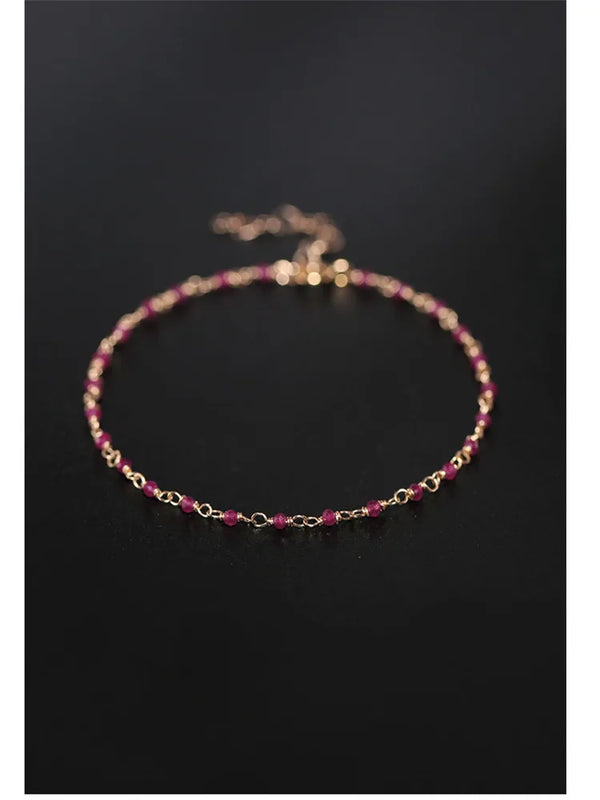 Gypsophila Ruby Bracelet 14K Injection Gemstones