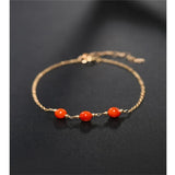 Liangshan Agate Bracelet Yellow 14K Red Injection Female Gemstones