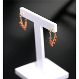 Liangshan South Red Agate Earrings Women's 14K Yellow Short Earrings Gift