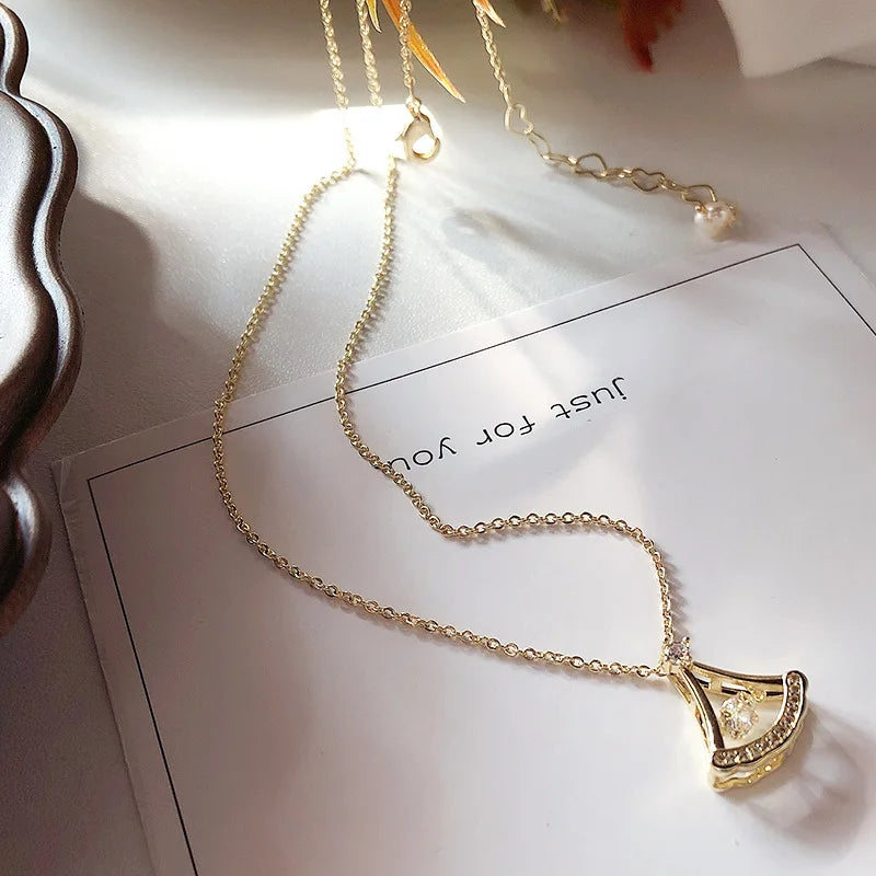 Micro Diamond 14k Gold-plated Pearl Necklace