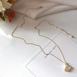 Micro Diamond 14k Gold-plated Pearl Necklace