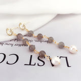 Moonstone Earrings 14k Gold-plated Gemstones