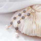 Moonstone Earrings 14k Gold-plated Gemstones