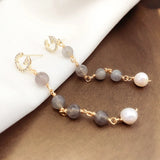 Moonstone Earrings 14k Gold-plated Gemstones