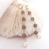 Moonstone Earrings 14k Gold-plated Gemstones