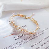 Natural Freshwater Pearl Bangle Bracelet 14K Plated Jewelry