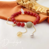 Natural Red Agated Bracelet 14k Filled Jewelry For Women Gift