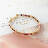 Natural Tourmaline Bangle Bracelet 14K Plated Jewelry Women Gift