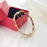 Natural Tourmaline Bangle Bracelet 14K Plated Jewelry Women Gift