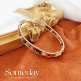 Natural Tourmaline Bangle Bracelet 14K Plated Jewelry Women Gift