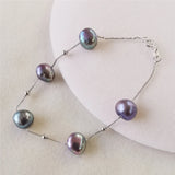 Baroque Pearl Bracelet 925 Sterling Silver Natural Freshwater Pearls For Women