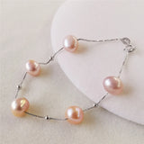Baroque Pearl Bracelet 925 Sterling Silver Natural Freshwater Pearls For Women