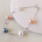 Baroque Pearl Bracelet 925 Sterling Silver Natural Freshwater Pearls For Women