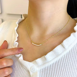 Baroque Pearl Pendant Necklace Crescent Design