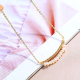 Baroque Pearl Pendant Necklace Crescent Design