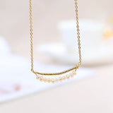Baroque Pearl Pendant Necklace Crescent Design