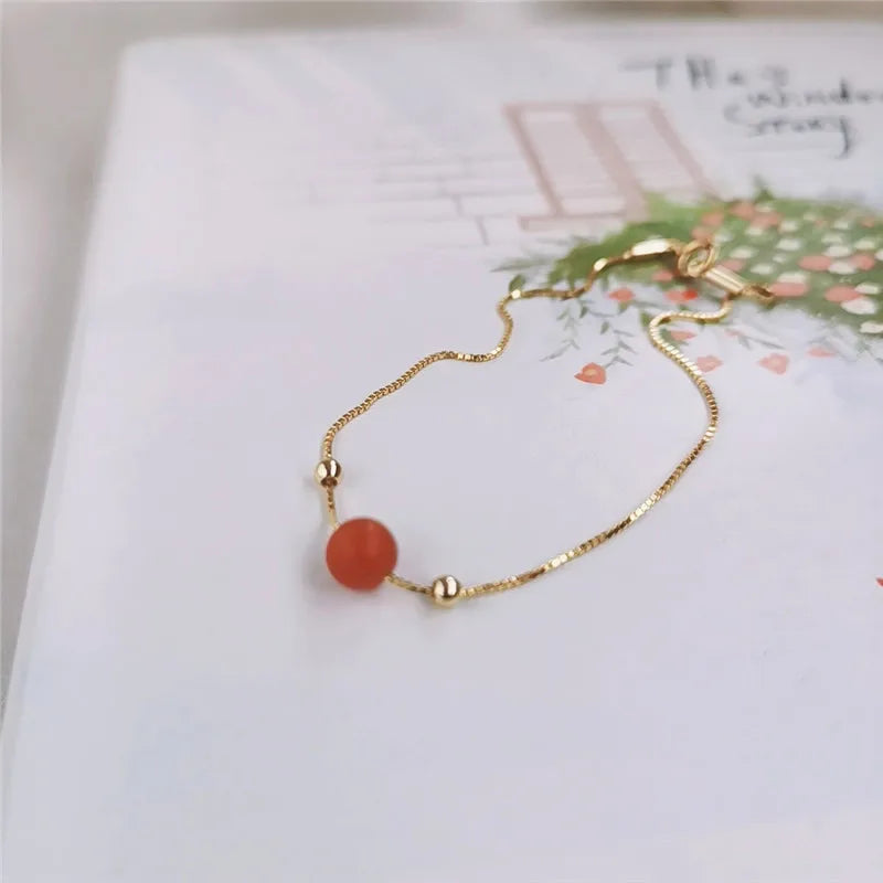Yellow Agate Gemstone Bracelet 925 Sterling Silver Gift