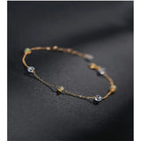 Starry Faceted Aquamarine Bracelet Yellow 14K Opal Bracelet Gift