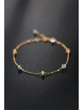 Starry Faceted Aquamarine Bracelet Yellow 14K Opal Bracelet Gift