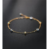 Starry Faceted Aquamarine Bracelet Yellow 14K Opal Bracelet Gift