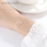 925 Silver Geometric Beads Box Chain Bracelet Women Adjustable Party Gift