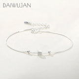 925 Silver Geometric Beads Box Chain Bracelet Women Adjustable Party Gift