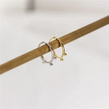925 Silver Small Beads Hoop Earrings Geometric Ear Clip