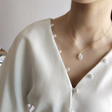 925 Silver Natural Pearl Pendant Baroque Choker Necklace for Women