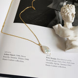 925 Silver Natural Pearl Pendant Baroque Choker Necklace for Women