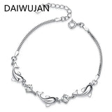 Dolphin Amethyst Bracelet 925 Silver Purple Zircon Crystal Jewelry