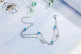 Double Layers Stars Charm Bracelets Pink Zircon Silver Chain