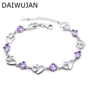 Purple Amethyst Love Bracelet for Women - Romantic Jewelry