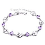 Purple Amethyst Love Bracelet for Women - Romantic Jewelry